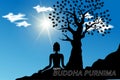 Buddha meditating under the tree