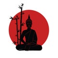 Buddha meditation japanese flag