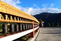 Buddha monastery and Prayer wheels with blue sky at Dirang,Arunachal Prodesh,India Tourist attraction of Buddha architecture,North Royalty Free Stock Photo