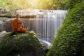 Buddha monk practice meditation Royalty Free Stock Photo