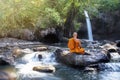 Buddha monk practice meditation Royalty Free Stock Photo