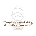 Buddha with motivational quote.