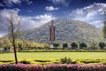 Buddha Mountain backdrop with beautiful sky