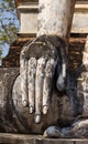 Buddha Old hand in Sukhothai Historic Park Royalty Free Stock Photo