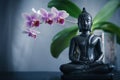 Buddha and Orchid Royalty Free Stock Photo