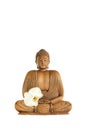 Buddha with Orchid Flower Royalty Free Stock Photo