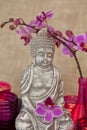 Buddha And Orchid Still Life Royalty Free Stock Photo