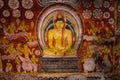 Buddha painted inside Dambulla cave temple in Dambulla, Sri Lanka. Cave III Maha Alut Viharaya