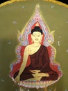 Buddha painting on talipot fan