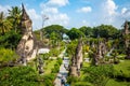 Buddha park Xieng Khouane in Vientiane, Laos. Famous travel tourist landmark of Buddhist stone statues and religious figures