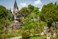 Buddha park Xieng Khouane in Vientiane, Laos. Famous travel tourist landmark of Buddhist stone statues and religious figures