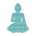 Buddha pattern silhouette traditional religion spirituality