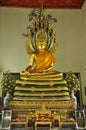 Buddha posture Nagas overspread Royalty Free Stock Photo