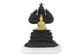 Buddha protected by the hood of the mythical king naga black isolated Royalty Free Stock Photo