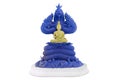 Buddha protected by the hood of the mythical king naga blue color isolated