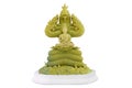 Buddha protected by the hood of the mythical king naga gold color isolated