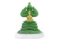 Buddha protected by the hood the mythical king naga green color isolated