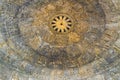 Buddha's biography on a beautiful carve ceiling in wat Dhammamon