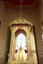 Buddha`s Relics displayed on top of Loha Prasat.Bangkok famous place temple Iron Palace, Loha Prasat, in the area of Wat