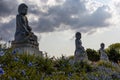 Buddha sculpture at BacalhÃÂ´a Buddha Eden, asian style garden, Quinta dos Loridos, Bombarral, Portugal, September 10, 2020 Royalty Free Stock Photo