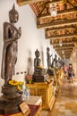 Buddha sculptures in Wat Benchamabophit temple, Bangkok