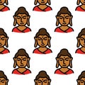 Buddha seamless doodle pattern, vector illustration Royalty Free Stock Photo