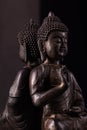 Buddha Shakyamuni`s figure in a pose vitarka mudra. Royalty Free Stock Photo