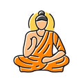 buddha siddhartha gautama color icon vector illustration Royalty Free Stock Photo