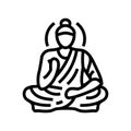 buddha siddhartha gautama line icon vector illustration Royalty Free Stock Photo