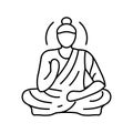 buddha siddhartha gautama line icon vector illustration