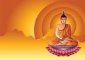 Buddha Siddhartha gautama on lotus