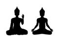 Sitting Buddha black silhouette Royalty Free Stock Photo