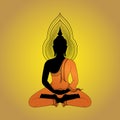 Buddha silhouette against gold background