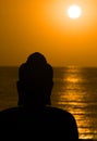 Buddha silhouette at dawn