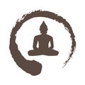 Buddha silhouette inside zen symbol