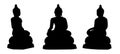 Buddha Silhouette isolate on white background,Clipping Path , Asalha Puja Day Royalty Free Stock Photo