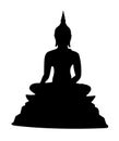 Buddha Silhouette isolate on white background ,Clipping Path Royalty Free Stock Photo