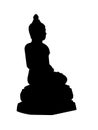 Buddha Silhouette isolate on white background,Clipping Path Royalty Free Stock Photo