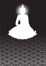 Buddha silhouette layout vector illustrator