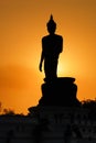 Buddha silhouette on sunset