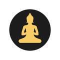 Buddha silhouette vector illustration. Buddhist simple icon. Royalty Free Stock Photo