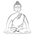 Buddha sitting in the lotus Indian meditation closed eyes