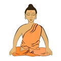 Buddha sitting in the lotus Indian meditation closed eyes