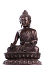 Buddha sitting on a lotus throne in gesture of a donation. The s Royalty Free Stock Photo