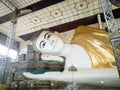 Buddha sleeping, buddha statue in myanmar temple, Shwethalyaung reclining buddha, Bago, Myanmar Royalty Free Stock Photo