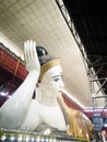 Buddha sleeping, buddha statue in myanmar temple, Shwethalyaung reclining buddha, Bago, Myanmar Royalty Free Stock Photo