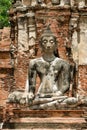 Buddhist statue in Wat Mahathat in Ayutthaya, Thailand Royalty Free Stock Photo