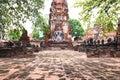 buddha statue in ancient history temple in Ayuthaya world heritage sites of unesco central of thailand important destination of v