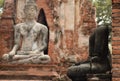 Headless buddha statue in Ayutthaya ruins temple heritage site