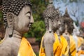 Buddha of statue in Ayutthaya Thailand,Asia Royalty Free Stock Photo